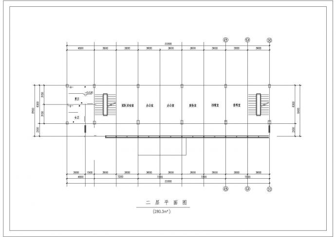 某砖混结构四层学校教学楼建筑CAD图（高19米）_图1