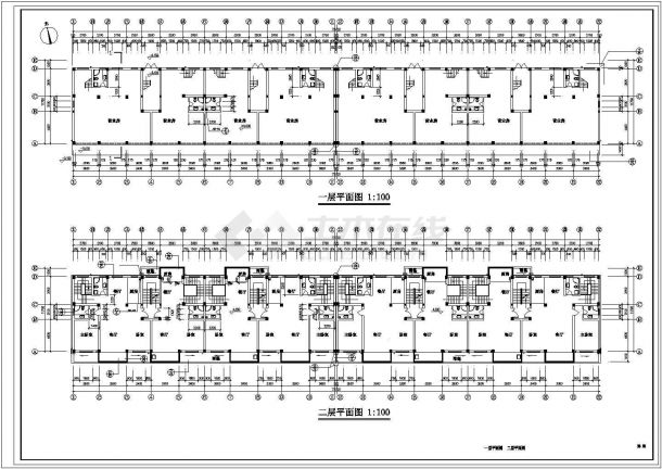 南阳市某社区2800平米4层砖混结构住宅楼建筑设计CAD图纸（含阁楼）-图一