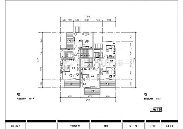 衡东农宅设计方案底商私人住宅楼设计CAD详细建筑施工图-图一