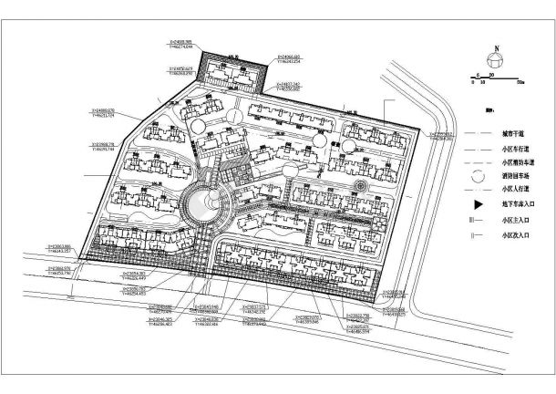 孝感市某小区住宅总平面设计CAD图-图一