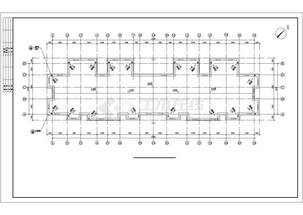 广州市天堇花园小区3840平米6层框架结构住宅楼建筑结构设计CAD图纸-图一