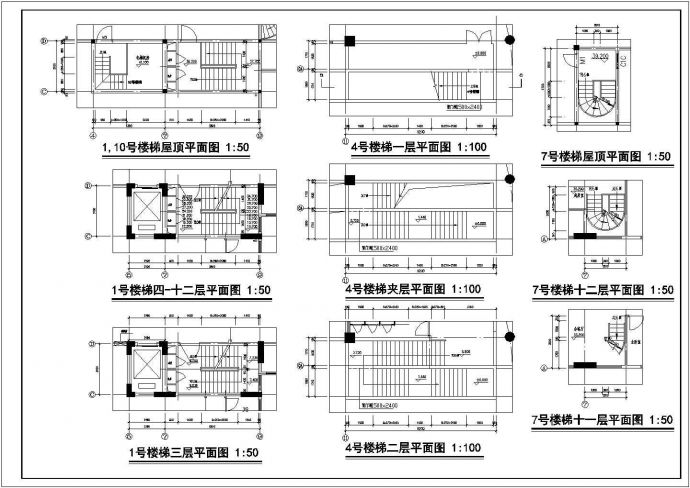 商业区高层住宅大样建筑施工设计cad图纸(含厨房，卫生间平面图)_图1