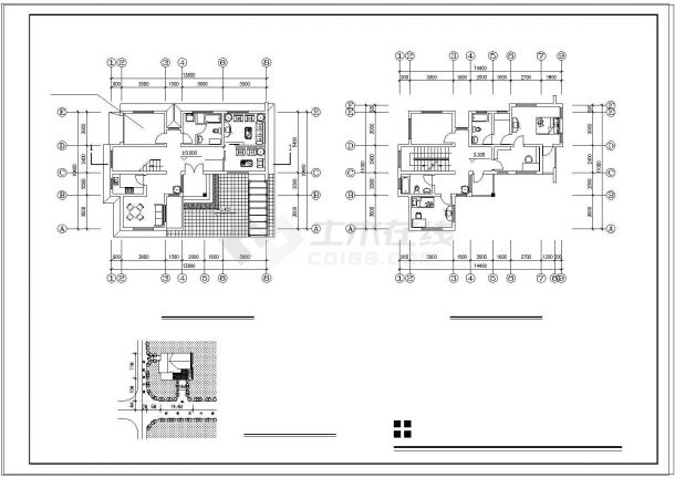 某地三层别墅建筑cad设计施工图附效果图-图二