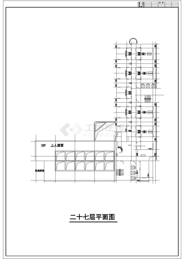 【苏州】高层综合商业全套建筑施工设计cad图纸(含屋顶机房平面图)-图一
