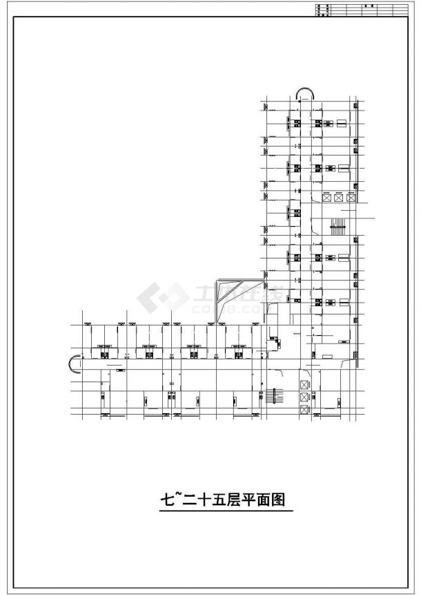 【苏州】高层综合商业全套建筑施工设计cad图纸(含屋顶机房平面图)-图二