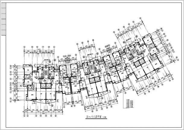 【苏州】某小区高层精致住宅楼全套建筑施工图纸(含五~十八层平面图)-图二