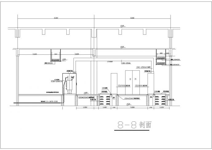某采用干变的地下室变电所设计cad平剖面图（甲级院设计）_图1