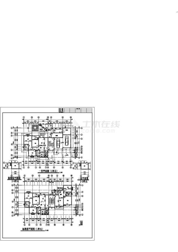 大川水岸住宅设计底商私人住宅楼设计CAD详细建筑施工图-图一