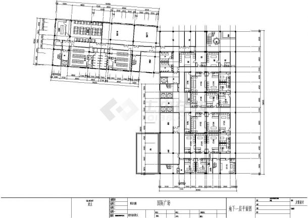 某地国际广场商铺全套建筑施工设计cad图(含地下一层平面图)-图一