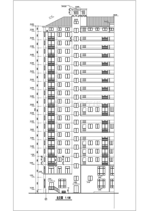 1.3万平米18层剪力墙结构住宅楼建筑设计CAD图纸（含阁楼）-图一