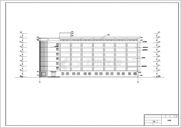 某8层框架结构综合办公楼设计cad全套施工图（含计算书，建筑图、结构图，施工组织设计，PKPM图）-图一