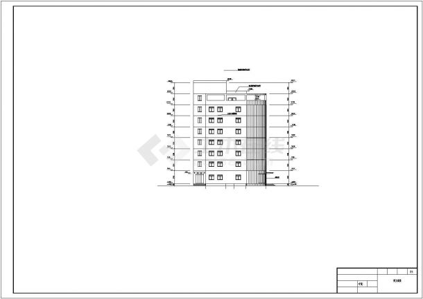 某8层框架结构综合办公楼设计cad全套施工图（含计算书，建筑图、结构图，施工组织设计，PKPM图）-图二