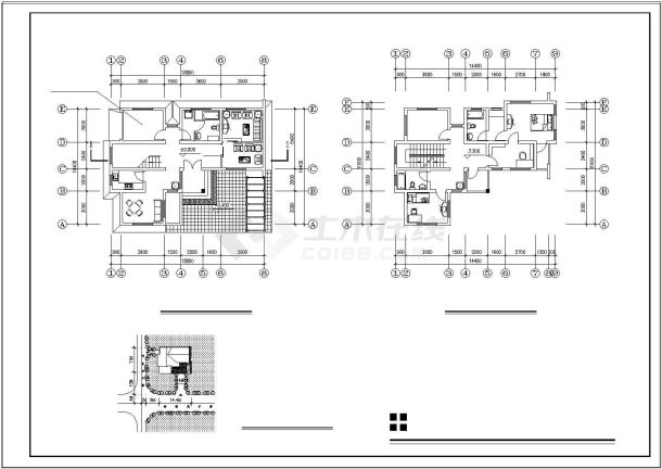 三层单家独院式别墅cad建筑设计施工图纸（含设计说明）-图一