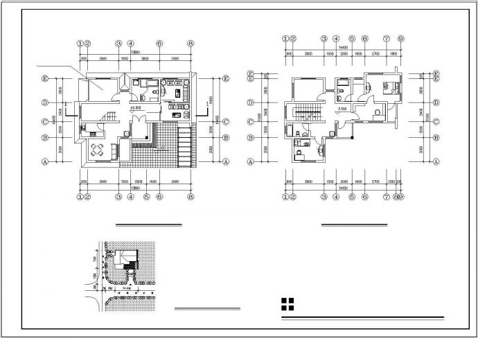 三层单家独院式别墅cad建筑设计施工图纸（含设计说明）_图1