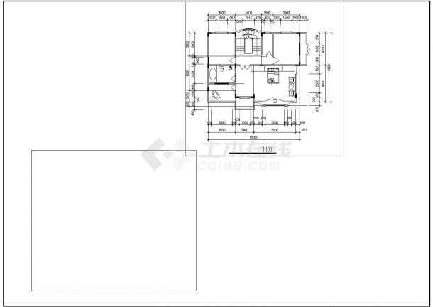 单家独院式三层别墅cad建筑设计施工图纸-图二