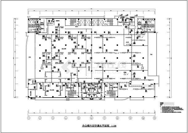 德信某办公楼整套空调设计cad平面施工方案图，含设计说明-图一
