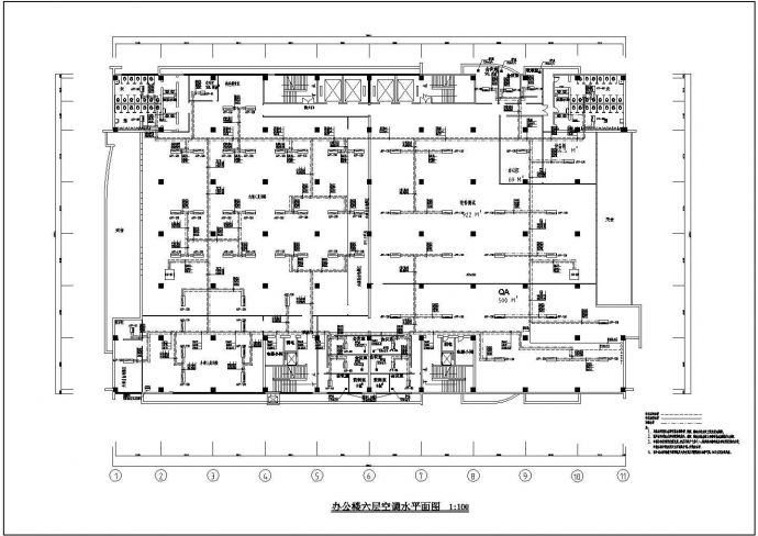 德信某办公楼整套空调设计cad平面施工方案图，含设计说明_图1