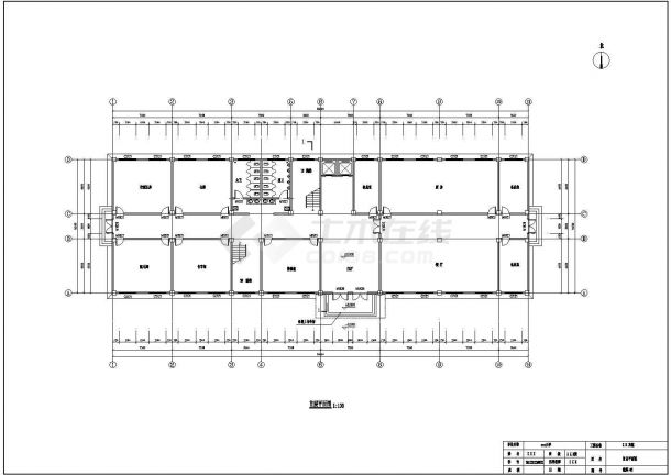 南京市鉴湖路某5千平米6层钢混框架结构商务宾馆建筑结构设计CAD图纸-图二