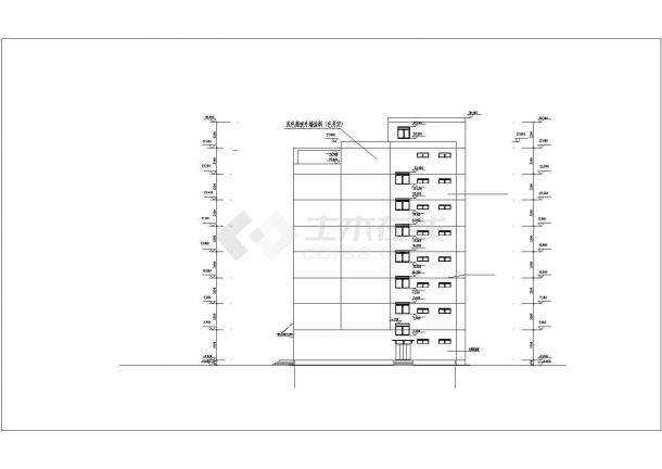 济宁市某市政单位8200平米8层框架结构办公楼建筑结构设计CAD图纸-图一