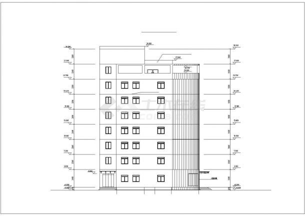 济宁市某市政单位8200平米8层框架结构办公楼建筑结构设计CAD图纸-图二