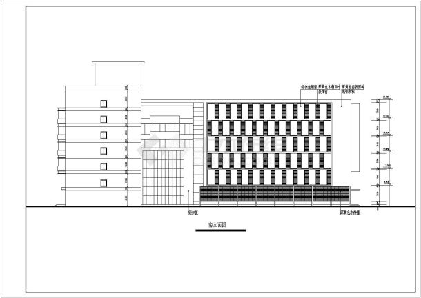 办公楼设计_6层现代风格办公楼建筑设计图-图二