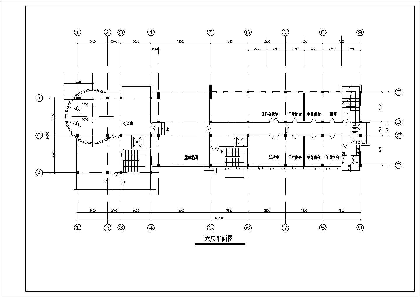 办公楼设计_6层现代风格办公楼建筑设计图