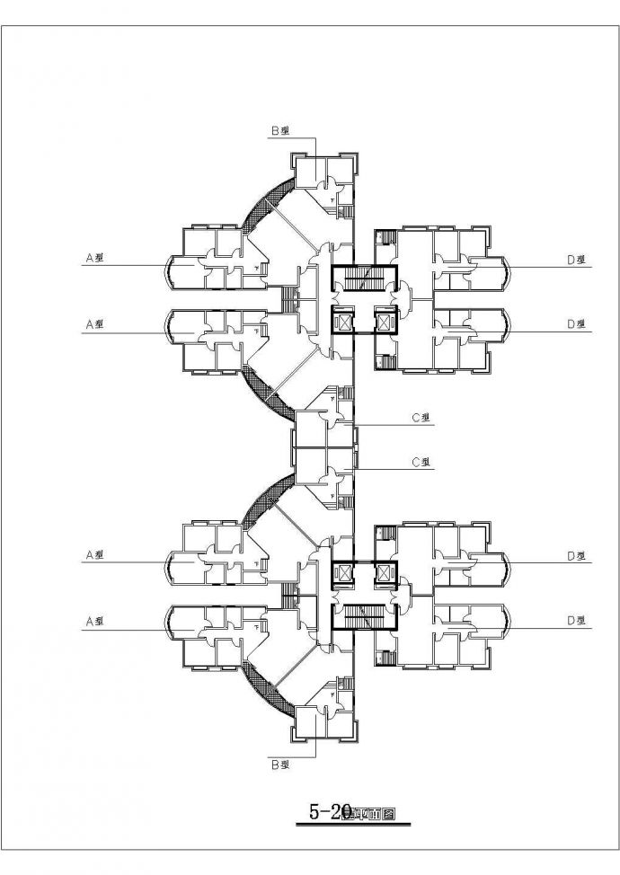 祁阳高层住宅户型经典集合底商私人住宅楼设计CAD详细建筑施工图_图1