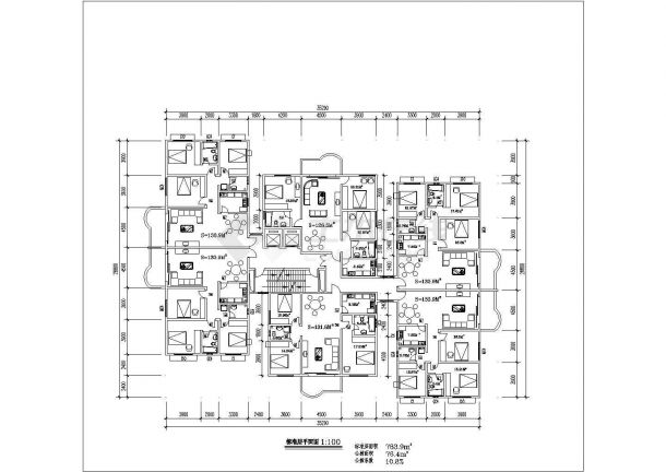 浏阳高层住宅户型经典集合底商私人住宅楼设计CAD详细建筑施工图-图一