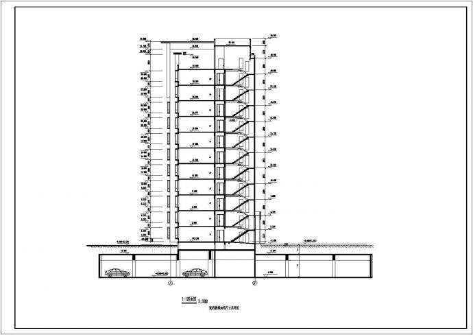 西宁高层住宅楼底商私人住宅楼设计CAD详细建筑施工图_图1