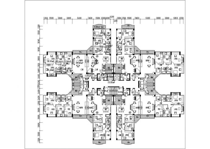 西安高层住宅平立面底商私人住宅楼设计CAD详细建筑施工图_图1