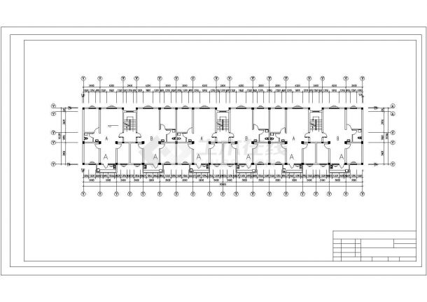 嘉兴市凯馨花园小区2660平米五层框架结构商住楼建筑结构设计CAD图纸-图二