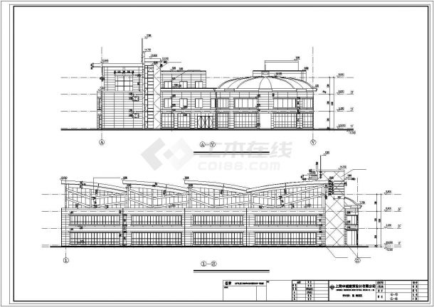 包头市曹钦花园小区3层框架结构幼儿园建筑设计CAD图纸-图二