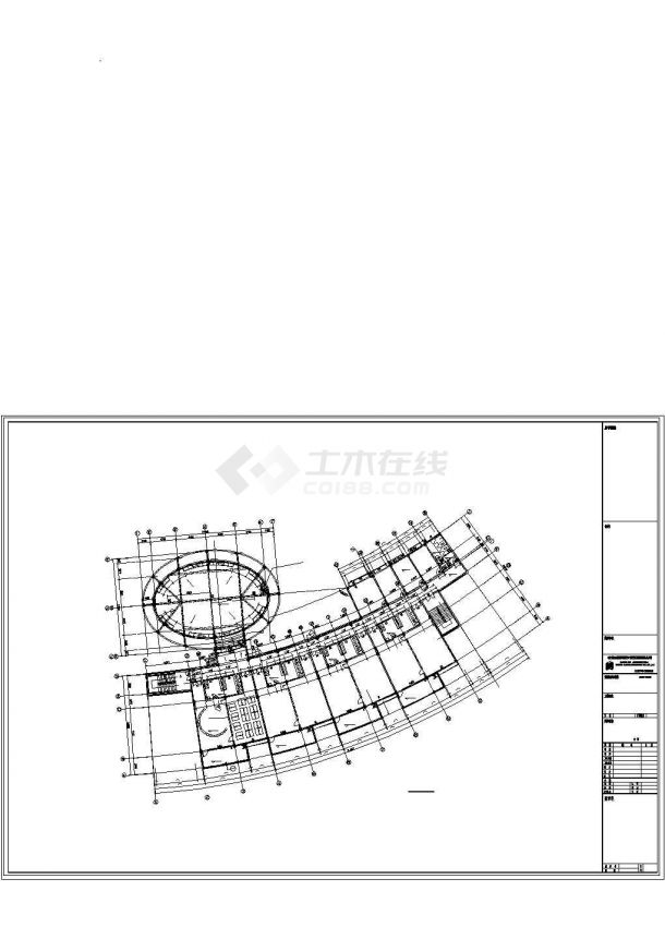 办公楼设计_上海市某社区幼儿园3660平米3层框架教学办公楼全套建筑设计CAD图纸-图二
