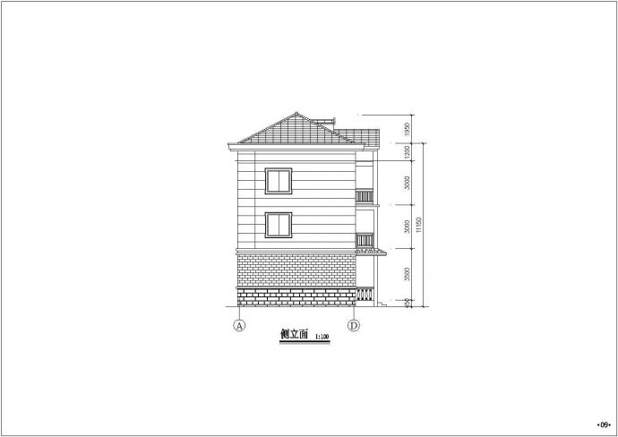 农村式别墅房屋CAD施工图_图1