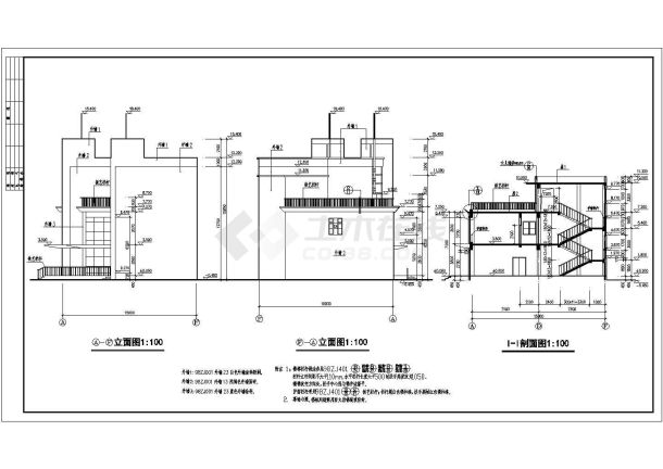 贵阳小区会所施工底商私人住宅楼设计CAD详细建筑施工图-图一