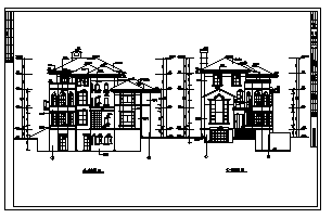 某三层半小独栋别墅建筑施工cad图_别墅施工-图二