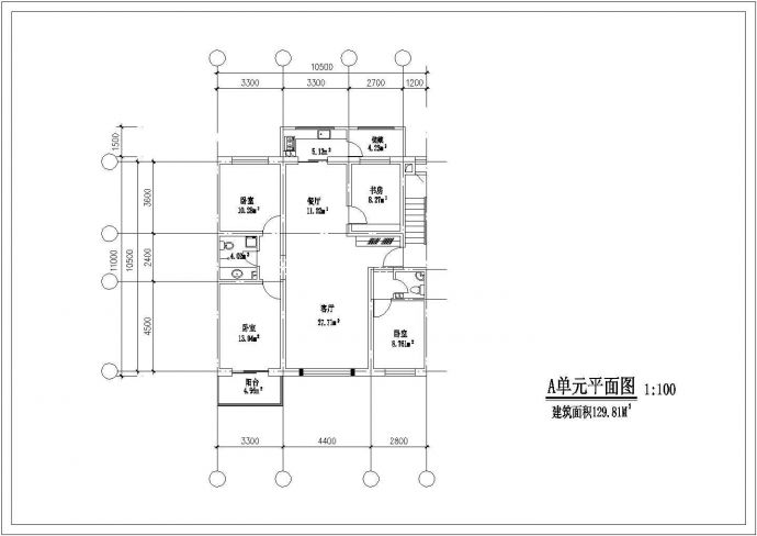 北方住宅户型底商私人住宅楼设计CAD详细建筑施工图_图1
