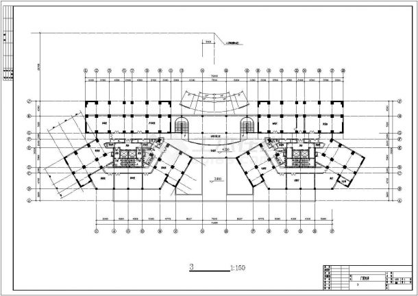 广夏经典高层住宅底商私人住宅楼设计CAD详细建筑施工图-图二