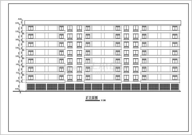 曲阜市高尚花园小区5100平米8层砖混结构住宅楼建筑结构设计CAD图纸-图二