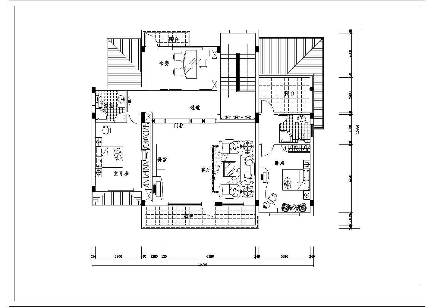 西宁豪华别墅精装底商私人住宅楼设计CAD详细建筑施工图