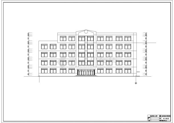 某五层砖混结构中学教学楼建筑方案CAD图-图二