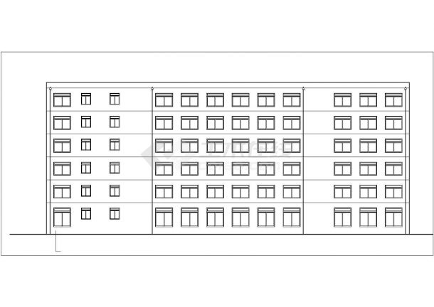 邢台科技学院6050平米6层钢框架结构行政办公楼建筑结构设计CAD图纸-图一