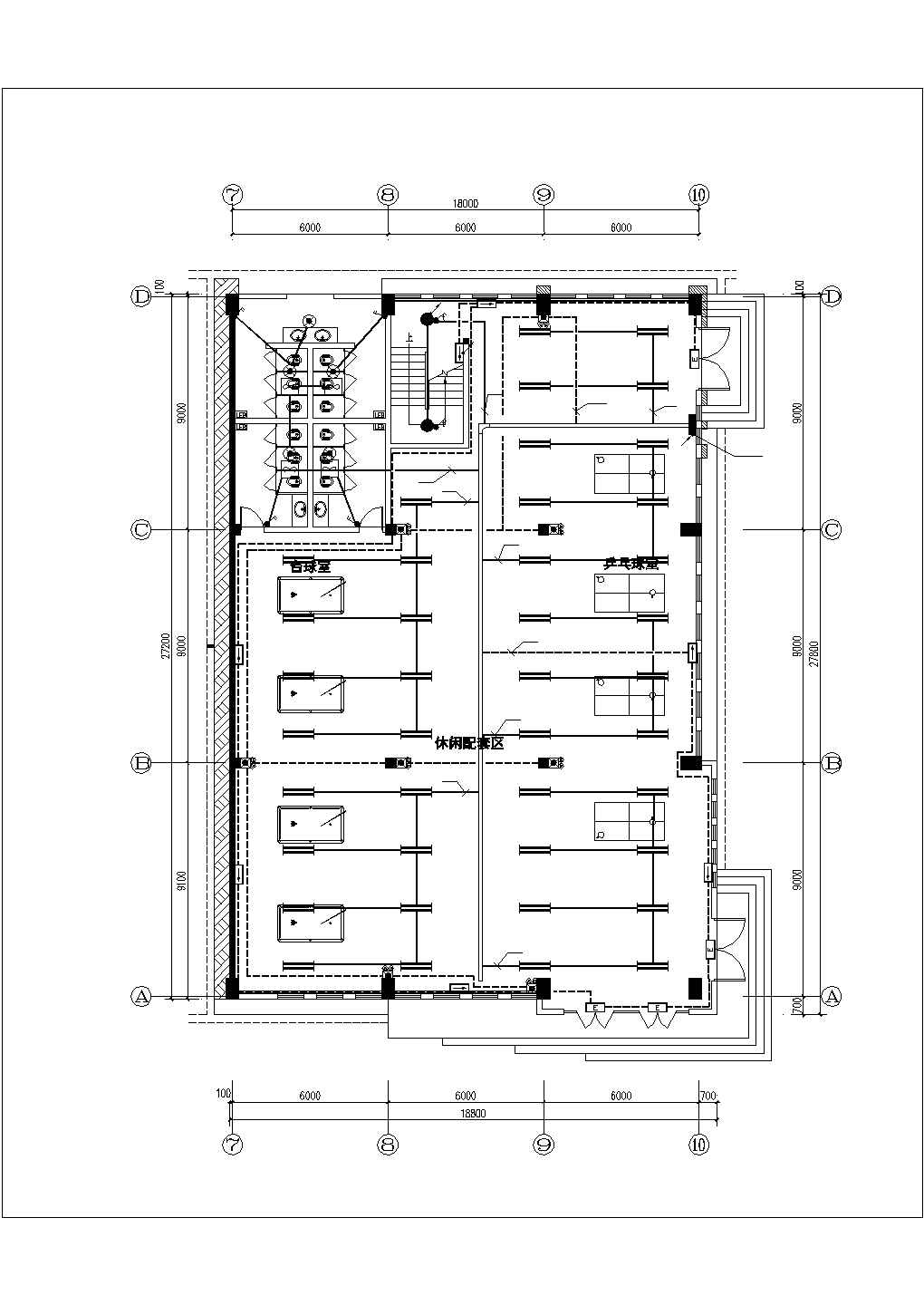 1998平方米单层体育馆强电施工图