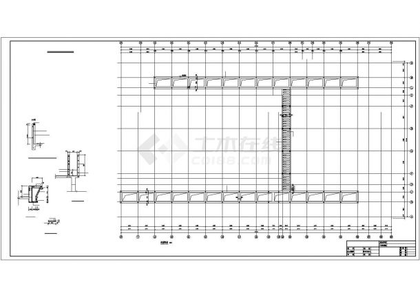 开封市第一中学6540平米4层框架结构教学楼建筑结构设计CAD图纸-图一