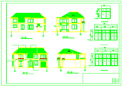 北方二层别墅住宅建筑设计cad施工图纸