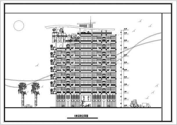 福州单位高层住宅底商私人住宅楼设计CAD详细建筑施工图-图一