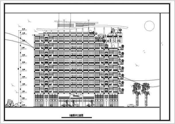 福州单位高层住宅底商私人住宅楼设计CAD详细建筑施工图-图二