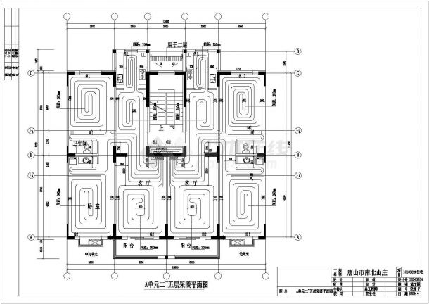 北方某多层住宅楼地暖设计施工CAD图-图二