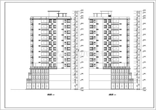 北京小高层住宅建施设计全套施工cad图-图二