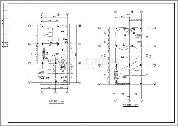 重庆 小住宅建筑底商私人住宅楼设计CAD详细建筑施工图-图一